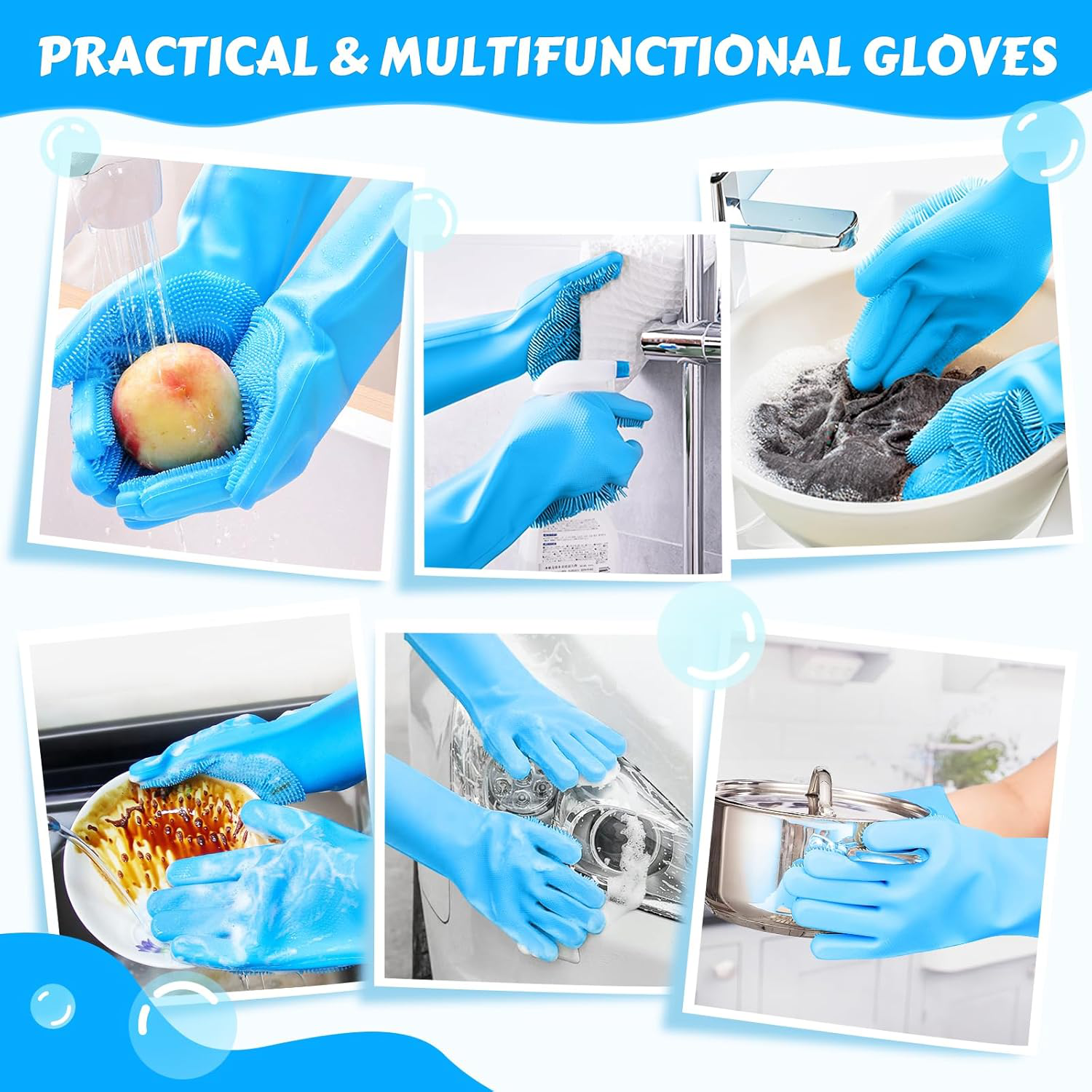 Magic Rubber Silicone Dish Washing Gloves